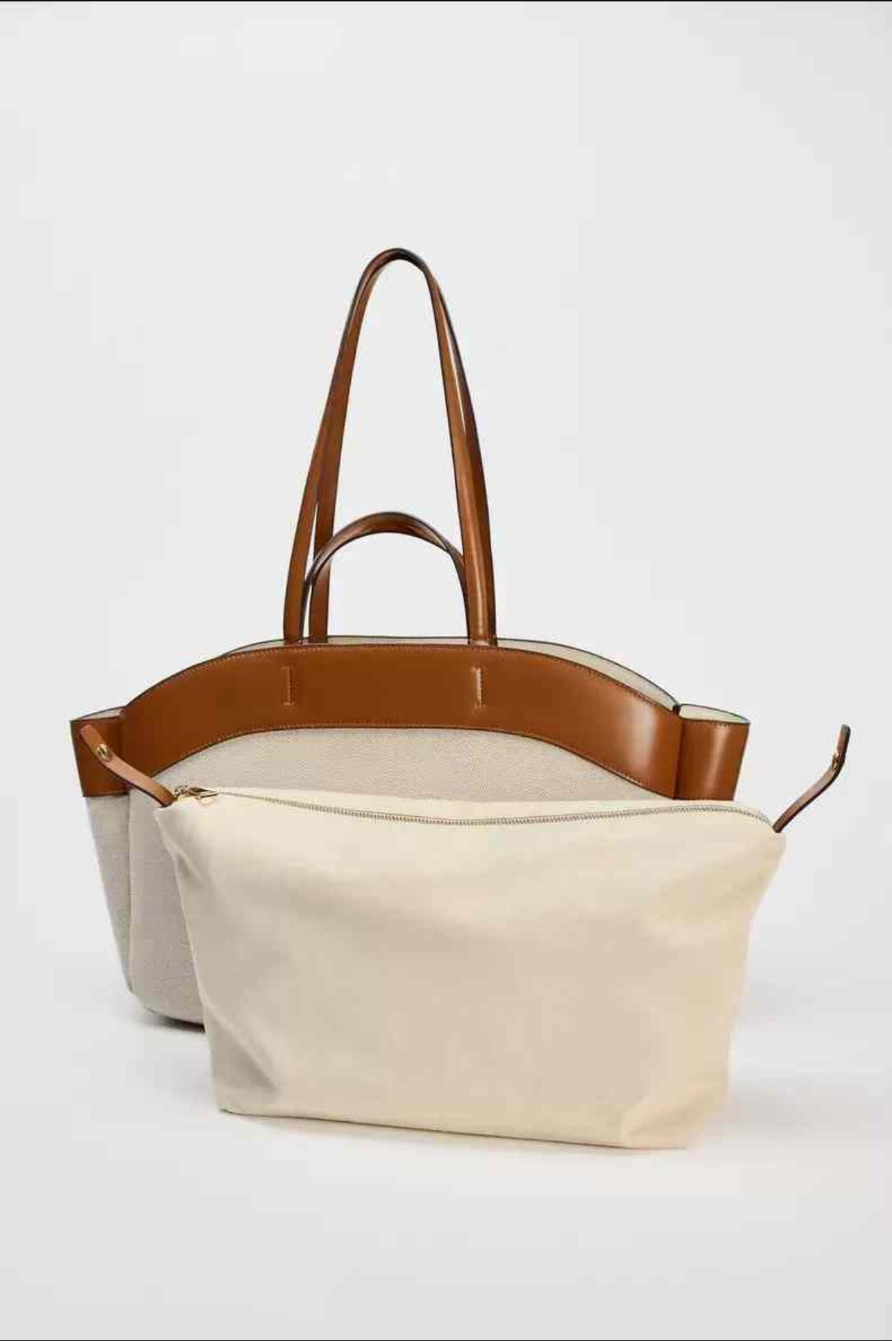 ZARA Combination Tote Bag – Canvas with Handles & Shoulder Strap