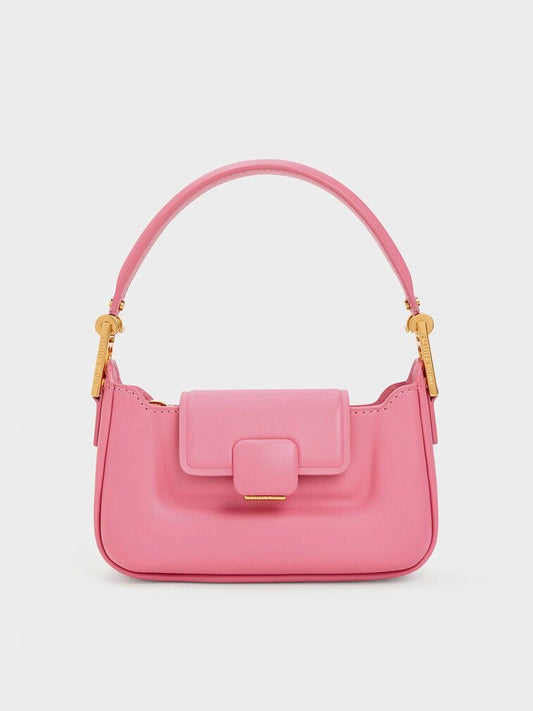 CHARLES & KEITH Koa Leather Push-Lock Top Handle Bag