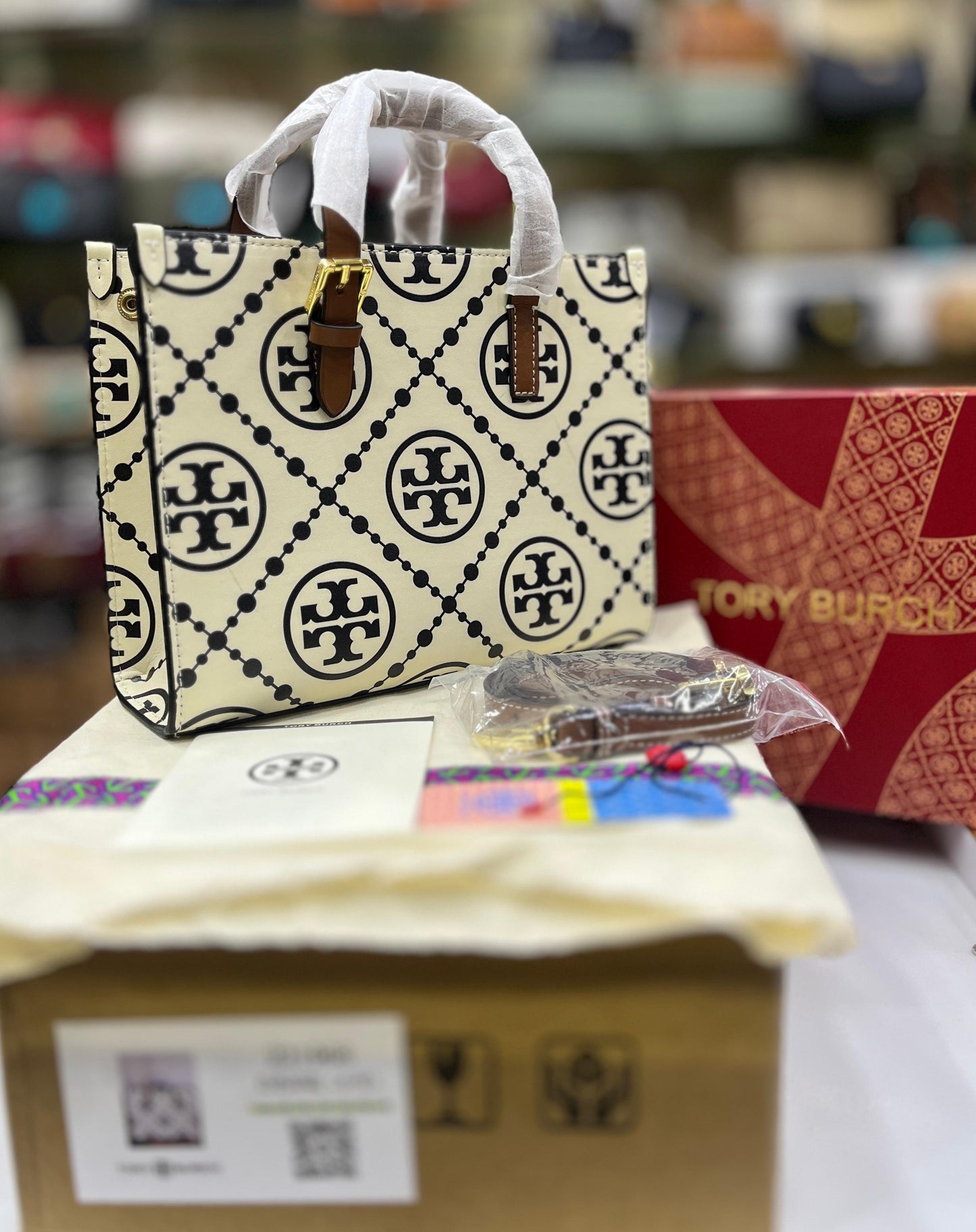 Tory Burch Mini T Monogram Tote – Embossed Leather