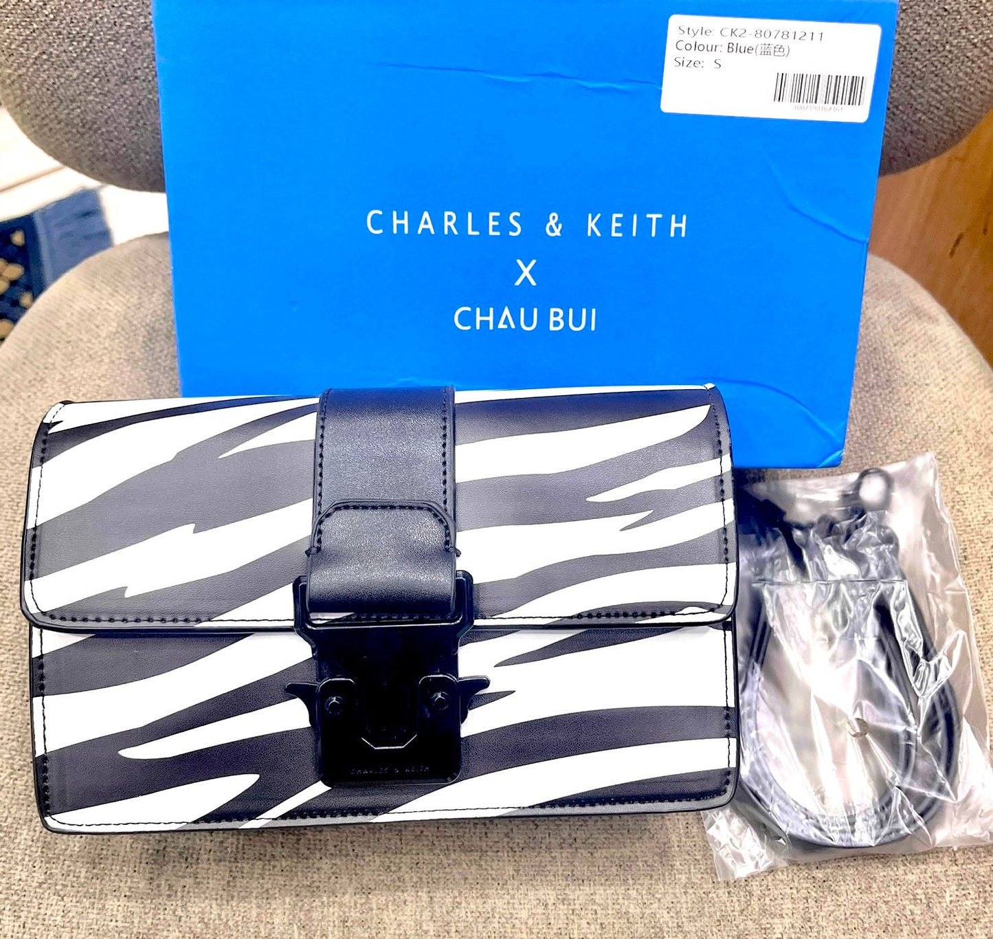 Charles & Keith Push-Lock Shoulder Bag – With Box & Tag