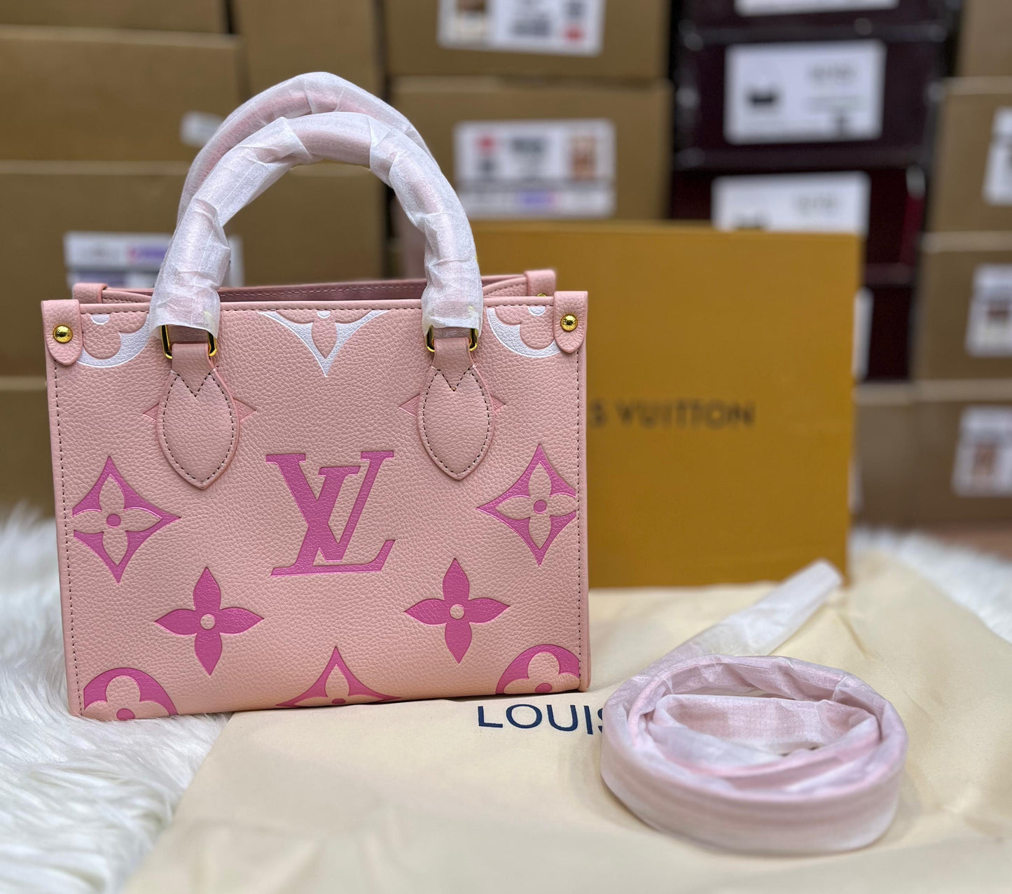 Louis Vuitton OnTheGo PM – Embossed Leather Tote