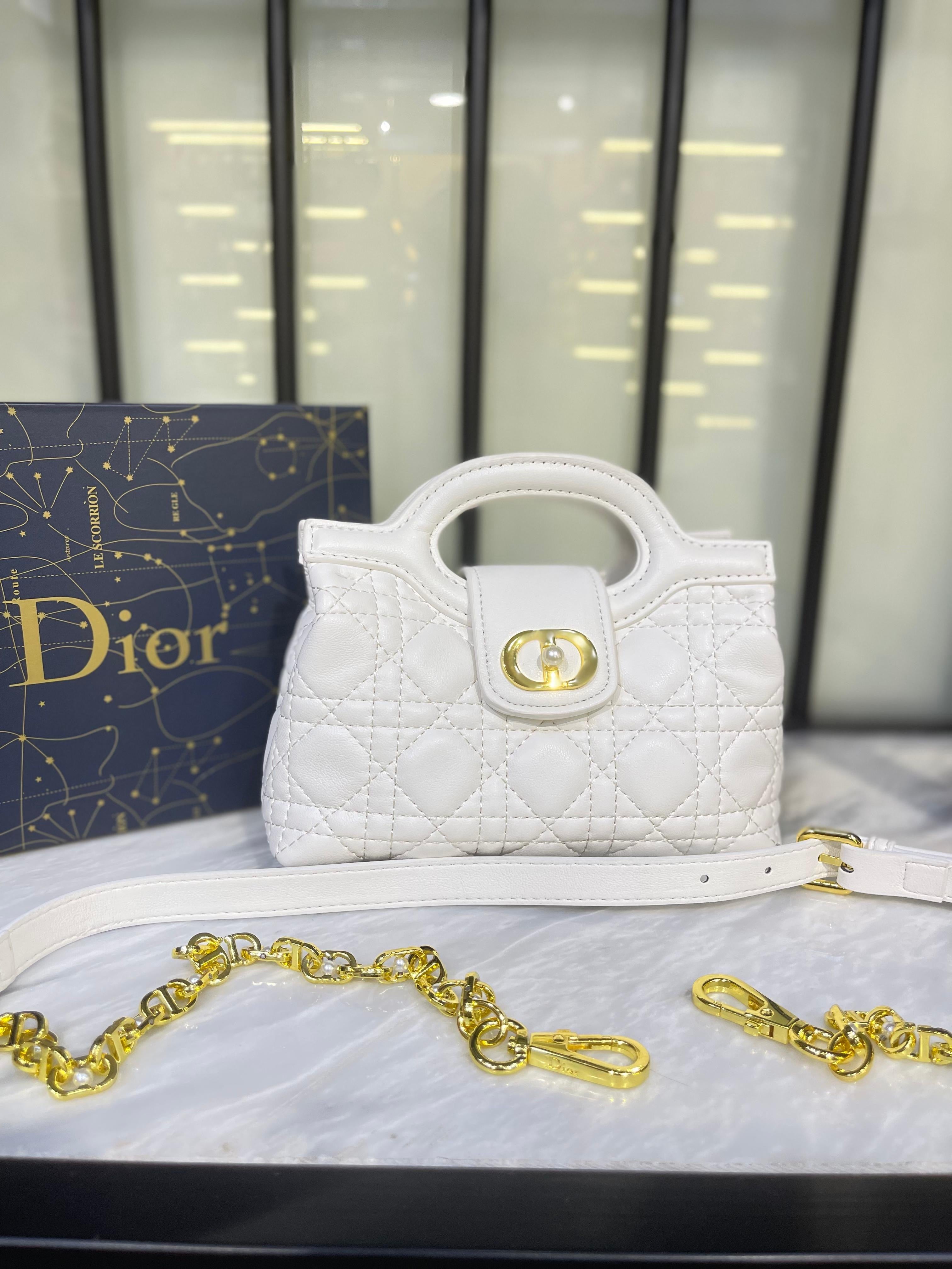 Dior Jolie Top Handle Mini Bag – Elegant Pearl Detail