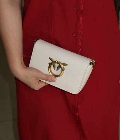 Pinko Love Click Micro Calfskin Silk Bag