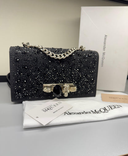 Alexander McQueen Crystal-Embellished Mini Jewelled Satchel – Luxe Statement