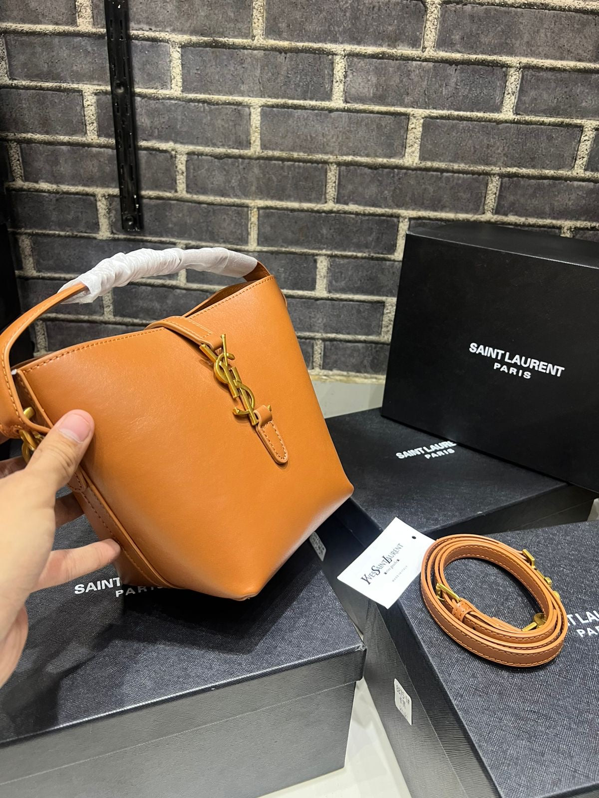 Saint Laurent Le 37 Mini in Shiny Leather