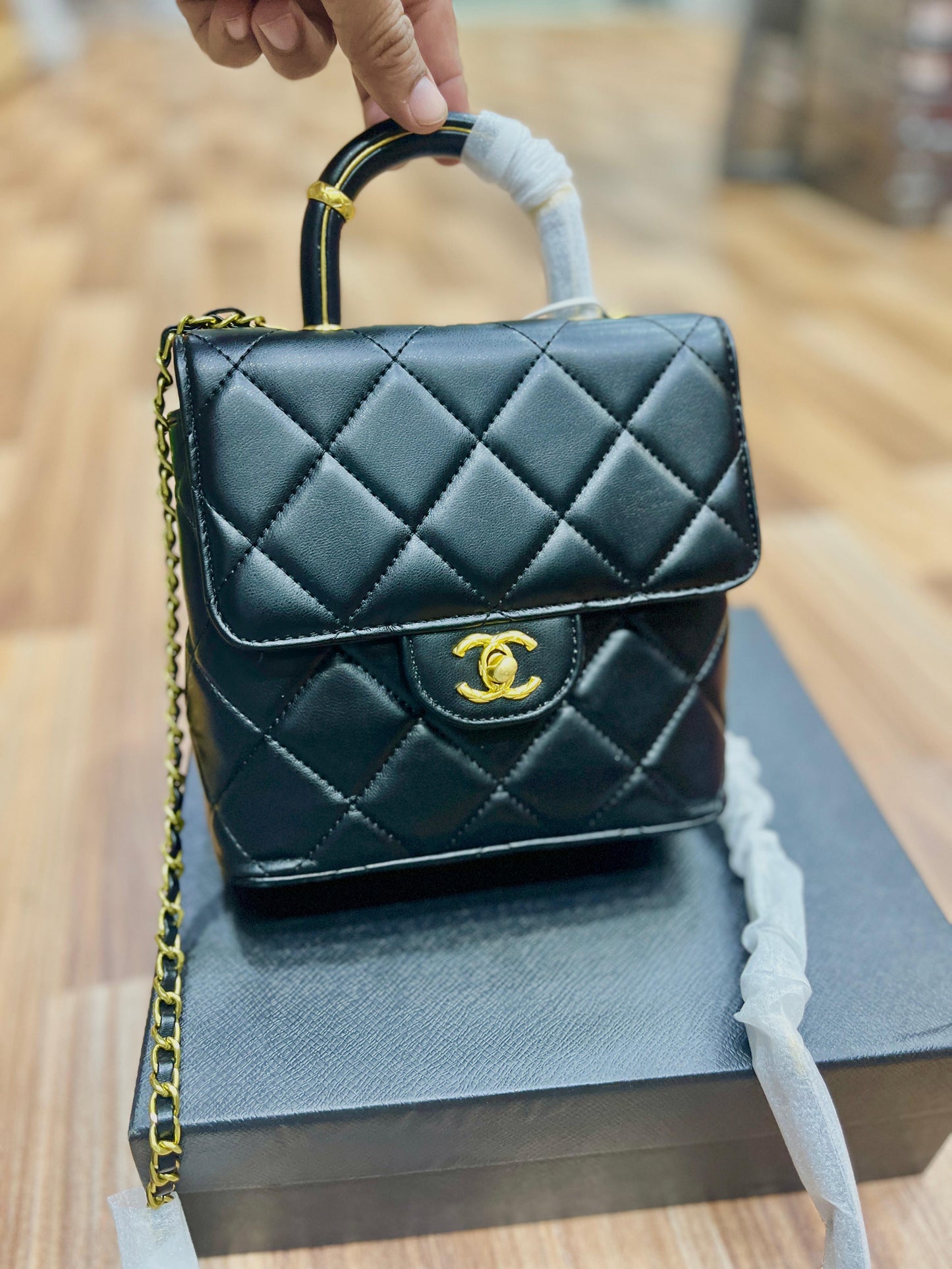 Chanel Mini Square Top Handle Flap – Lambskin