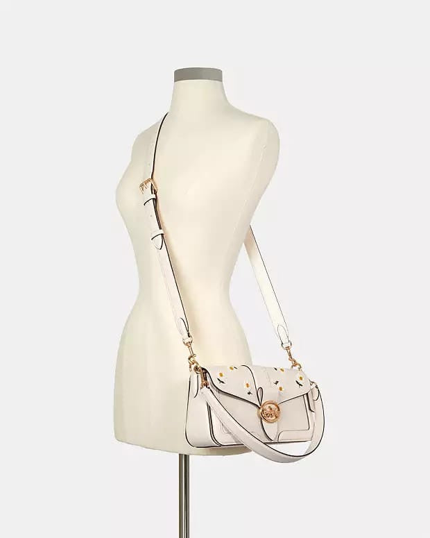 COACH Georgie Shoulder Bag – Colorblock Signature Canvas with Daisy Embroidery