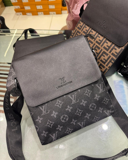 Louis Vuitton-Inspired Messenger Bag – Monogram Eclipse Black