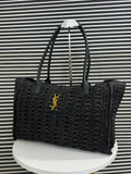 Panier Leather-Trimmed Raffia Tote – Official Model