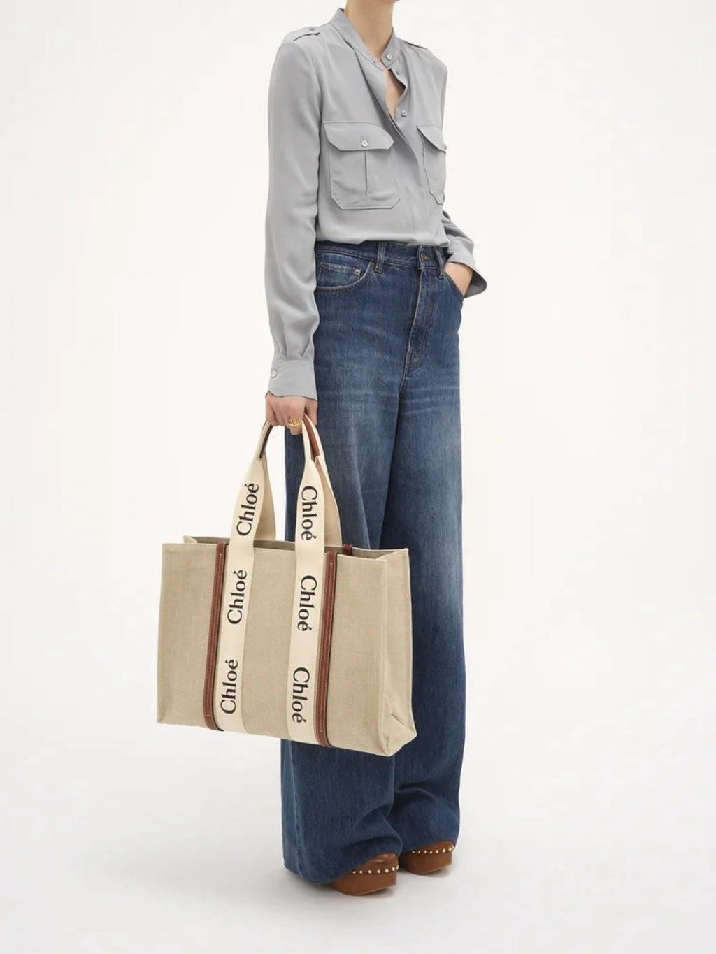 CHLOÉ Large Woody Tote Bag