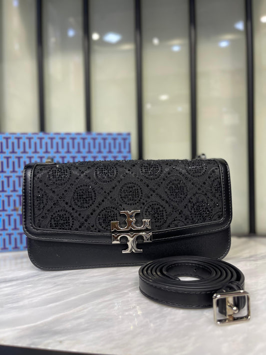 Tory Burch Small Eleanor Rectangular Bag – Crystal Monogram Chic