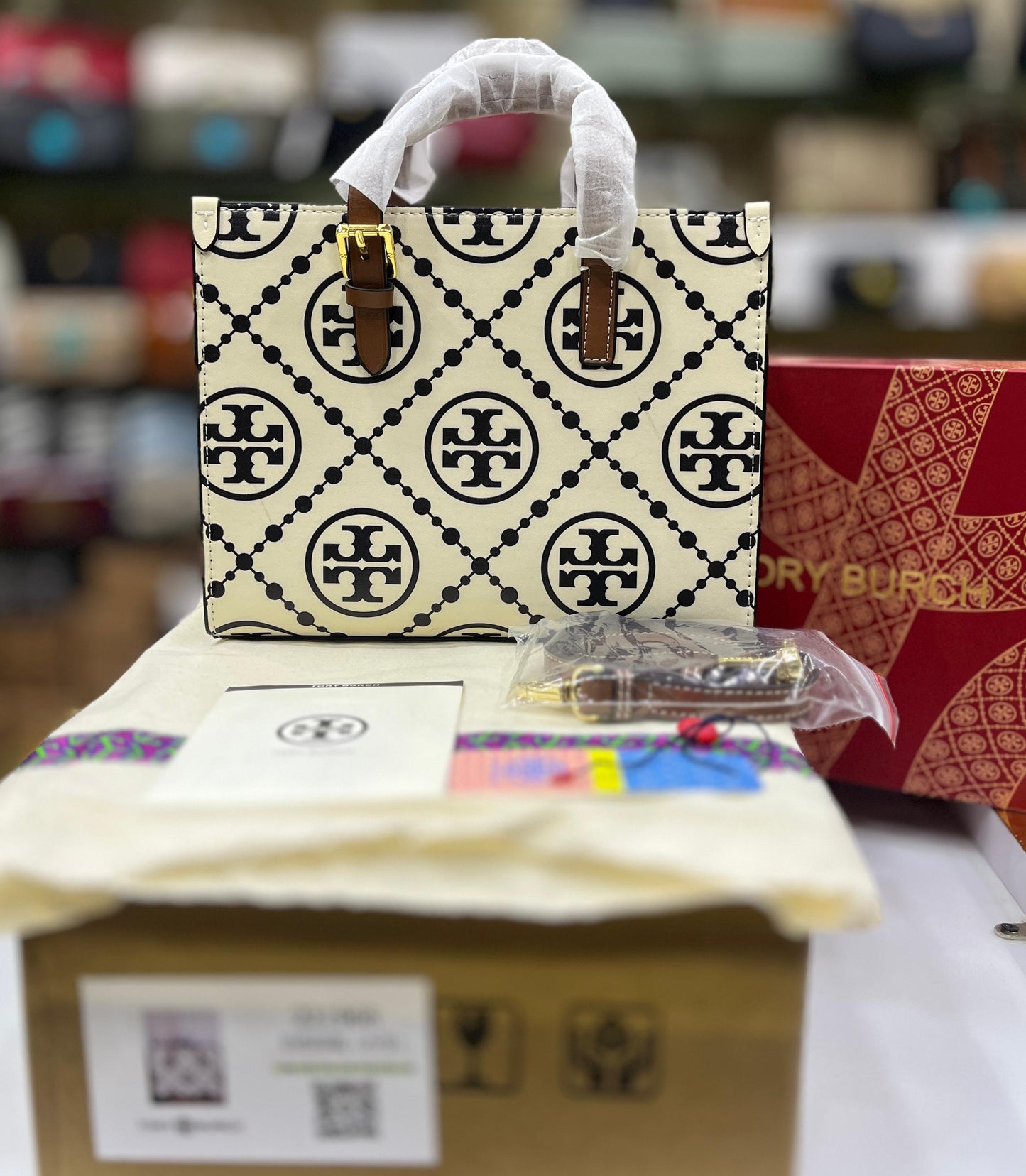 Tory Burch Mini T Monogram Tote – Embossed Leather