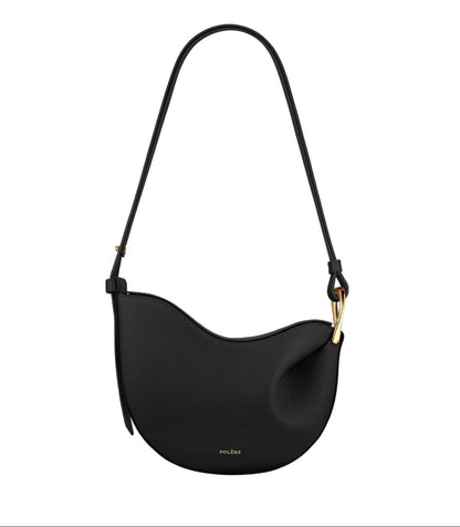 POLÈNE Tonca – Textured Cognac Shoulder Bag