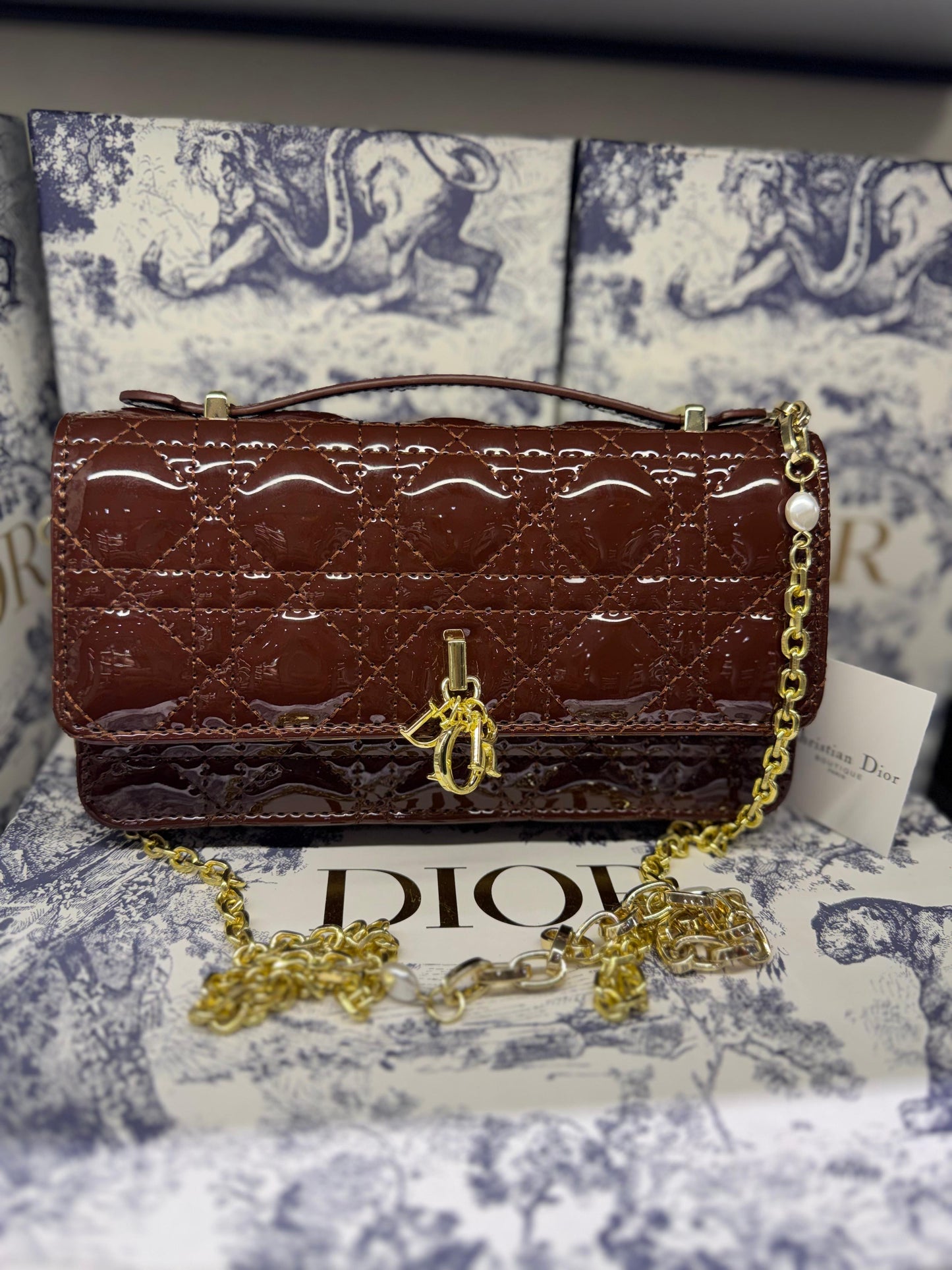 MY DIOR Mini Bag – Pearl Chain Crossbody
