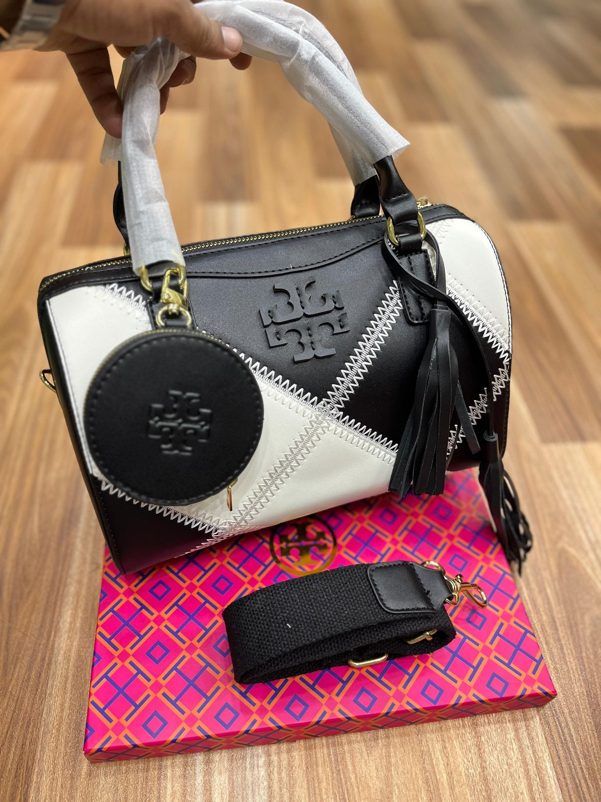 Tory Burch Two-Way Duffel Bag – Versatile & Stylish