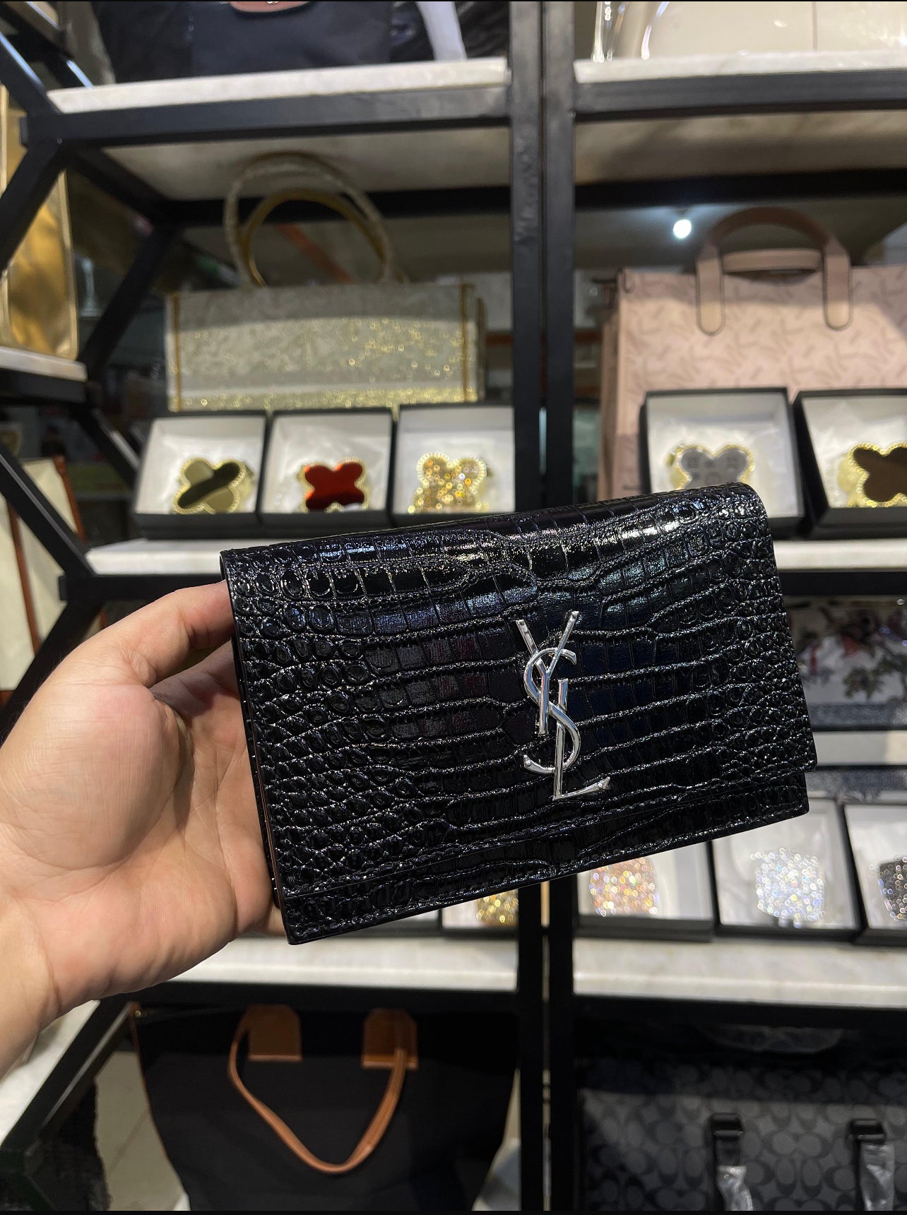 YSL New Kate Small Bag – Elegant Silver-Tone Charm