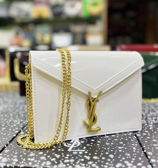 Saint Laurent Cassandra Patent Leather Wallet on Chain