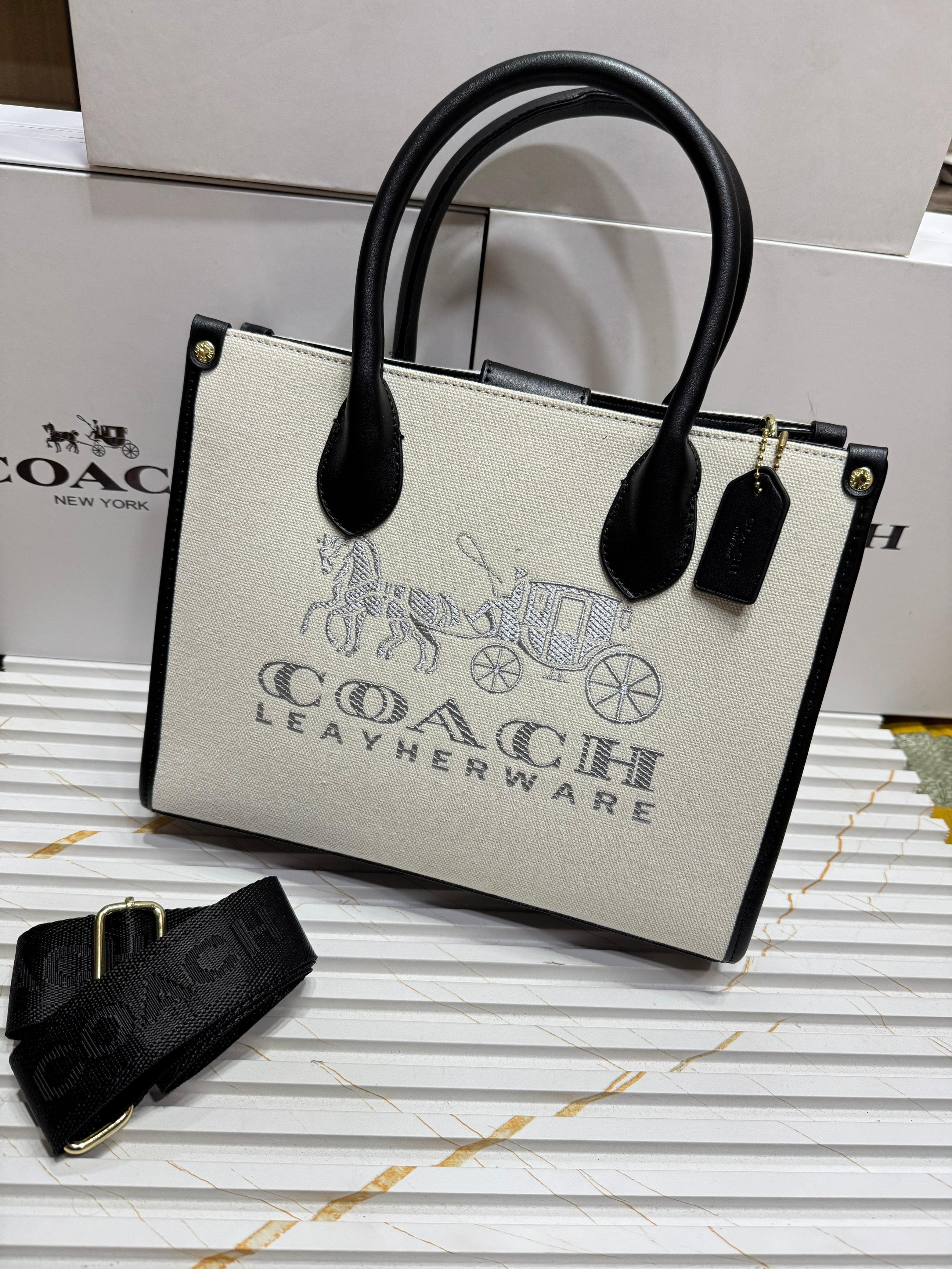 COACH Ace Tote Bag 35 – Canvas & Refined Calf Leather