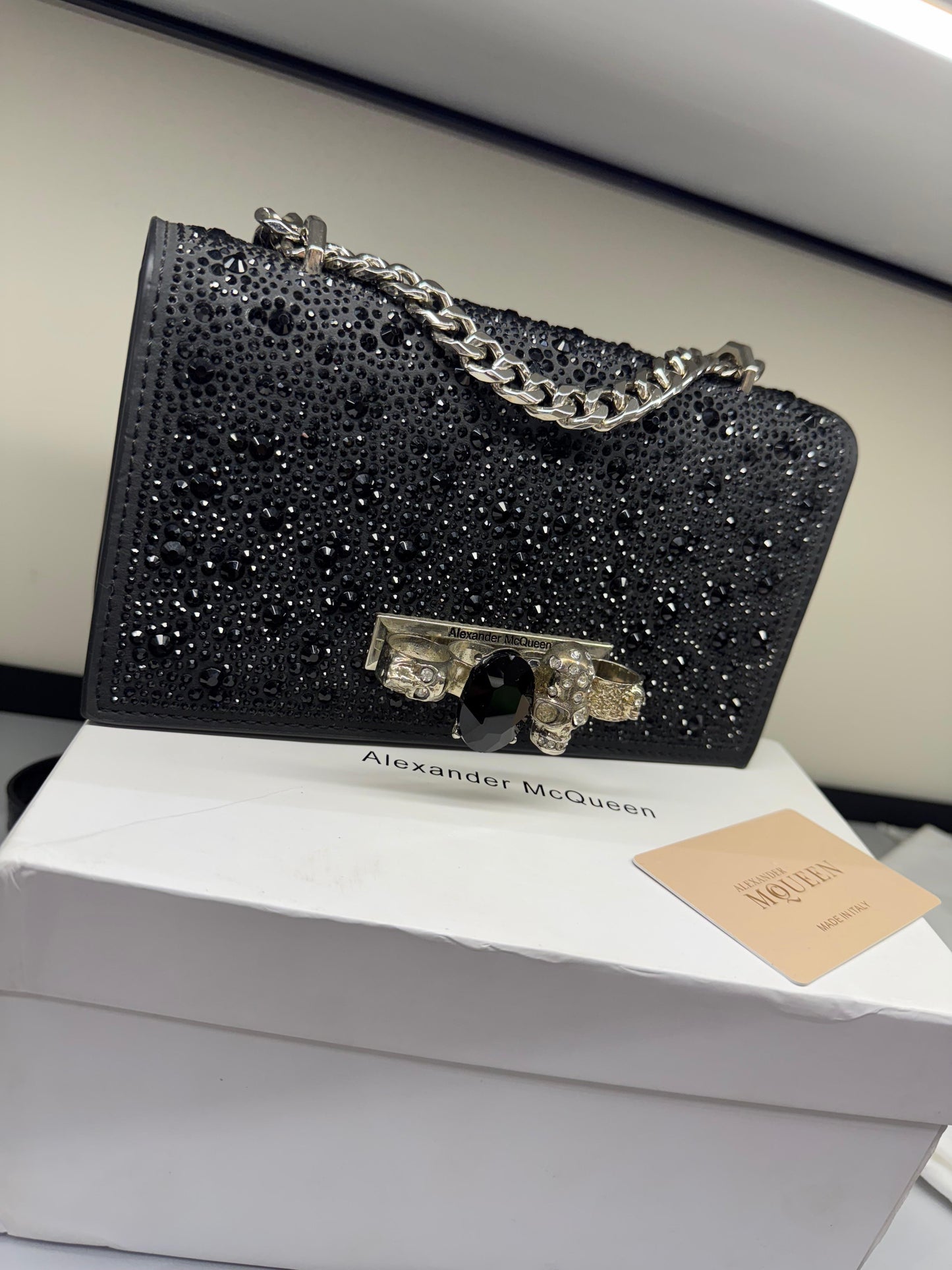 Alexander McQueen Crystal-Embellished Mini Jewelled Satchel – Luxe Statement