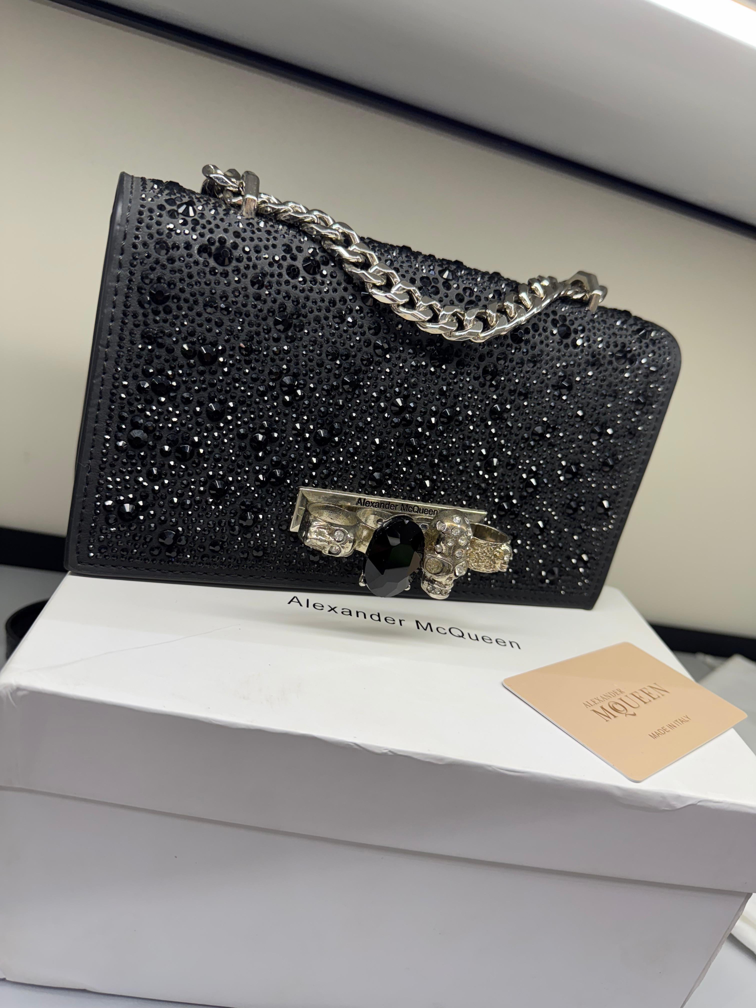 Alexander McQueen Crystal-Embellished Mini Jewelled Satchel – Luxe Statement