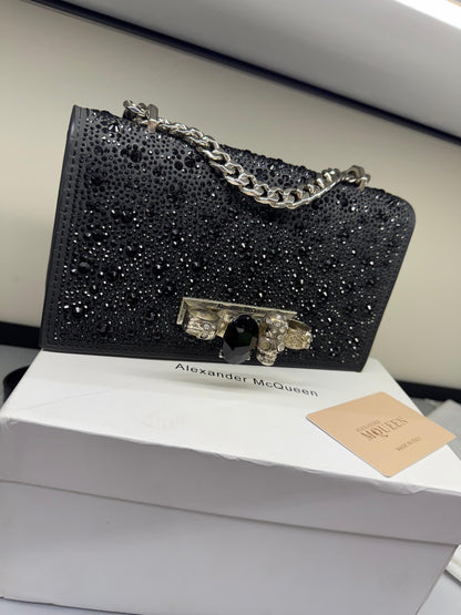 Alexander McQueen Crystal-Embellished Mini Jewelled Satchel – Luxe Statement