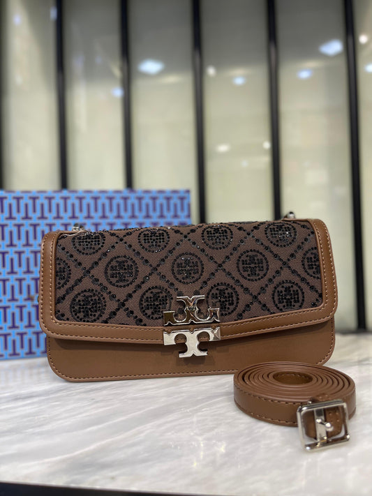 Tory Burch Small Eleanor Rectangular Bag – Crystal Monogram Chic