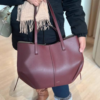 Polène Cyme – Edition Textured Taupe Tote Bag