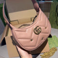 GUCCI GG Marmont Half-Moon Shoulder Bag – Chevron Leather