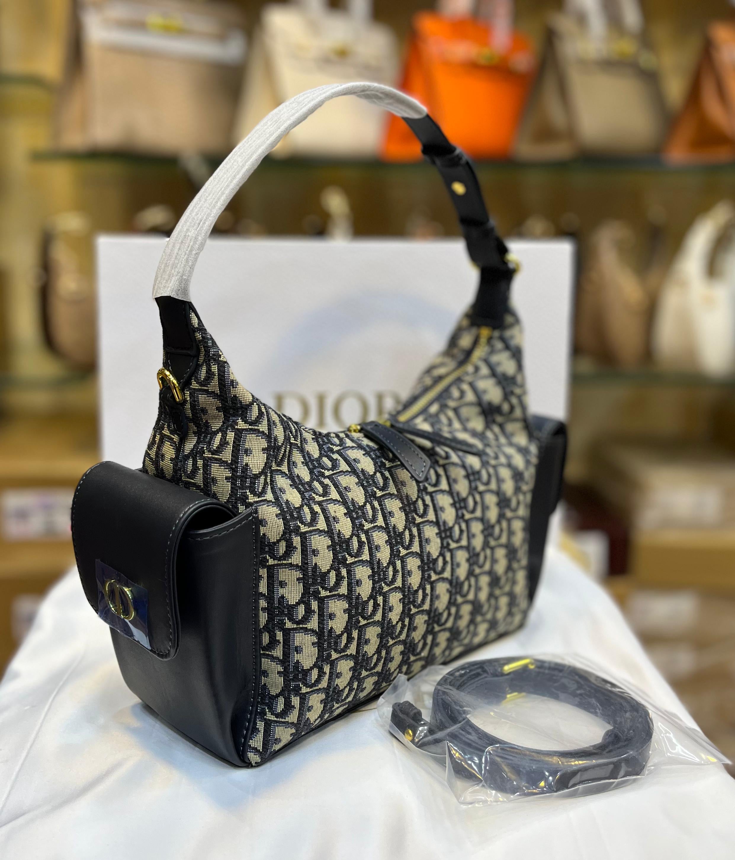 Dior Medium D-Dream Bag – Blue Oblique Jacquard