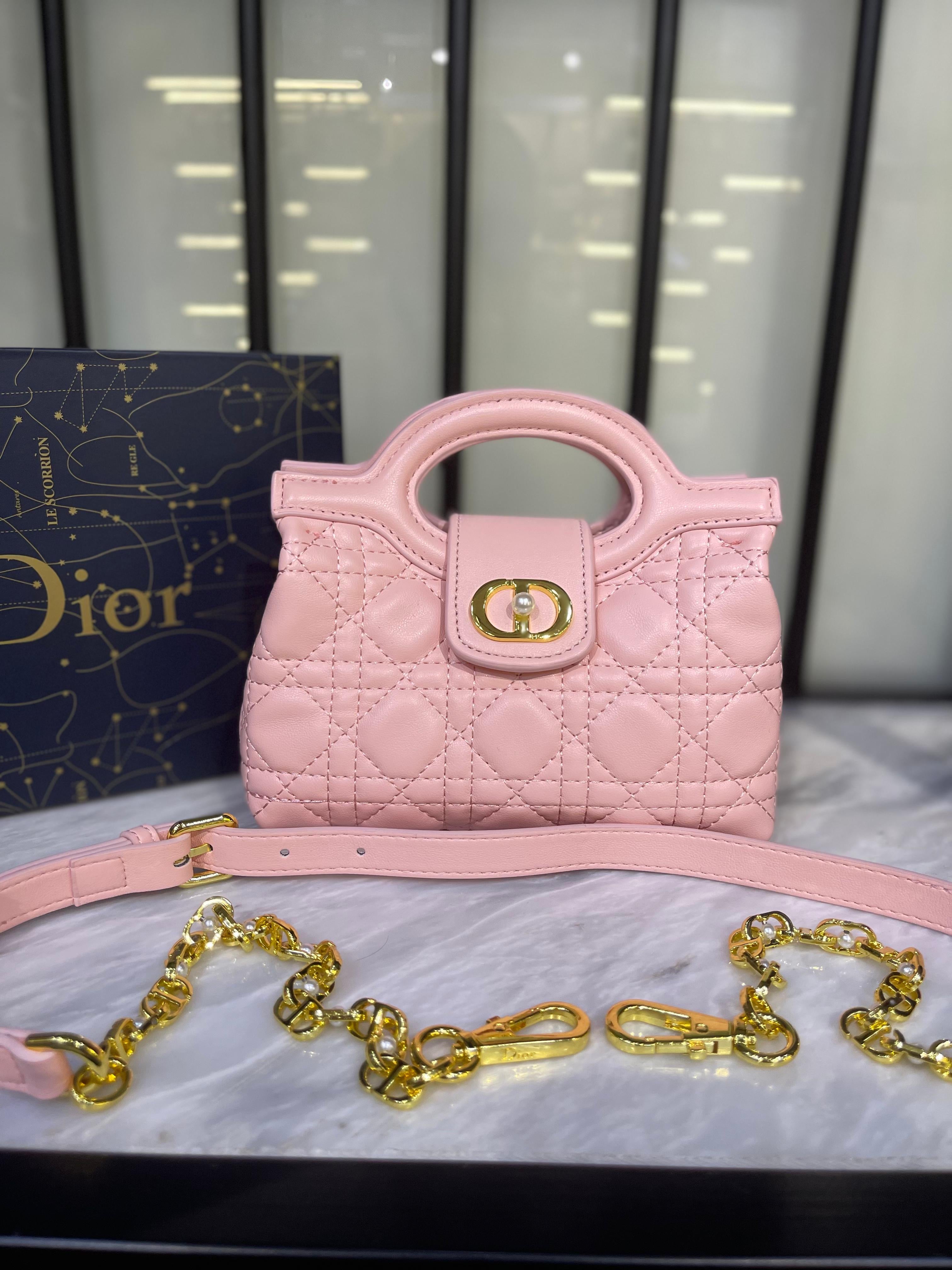 Dior Jolie Top Handle Mini Bag – Elegant Pearl Detail