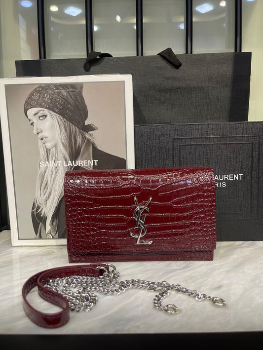 YSL New Kate Small Bag – Elegant Silver-Tone Charm