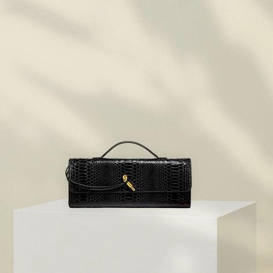 Bottega Veneta Python Andiamo Clutch Bag