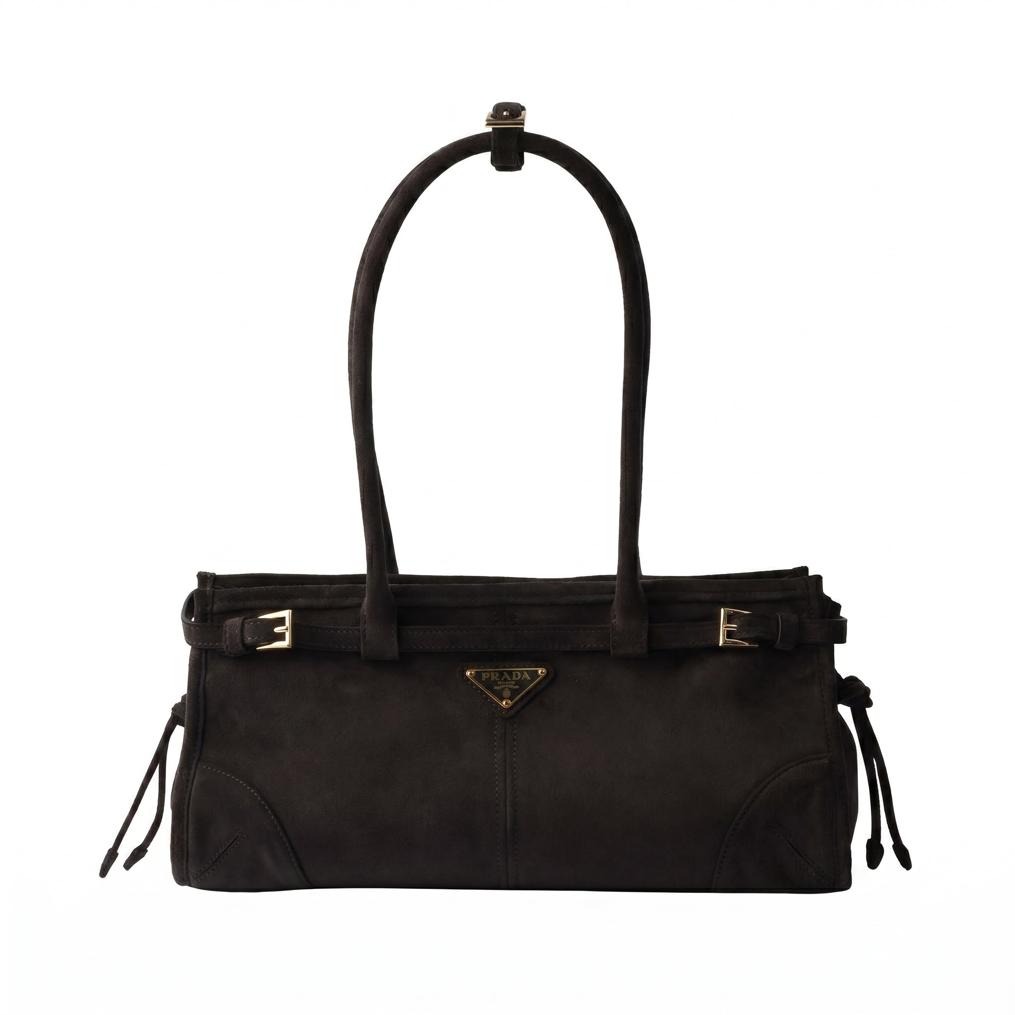Prada-Inspired Bonnie Medium Suede Handbag