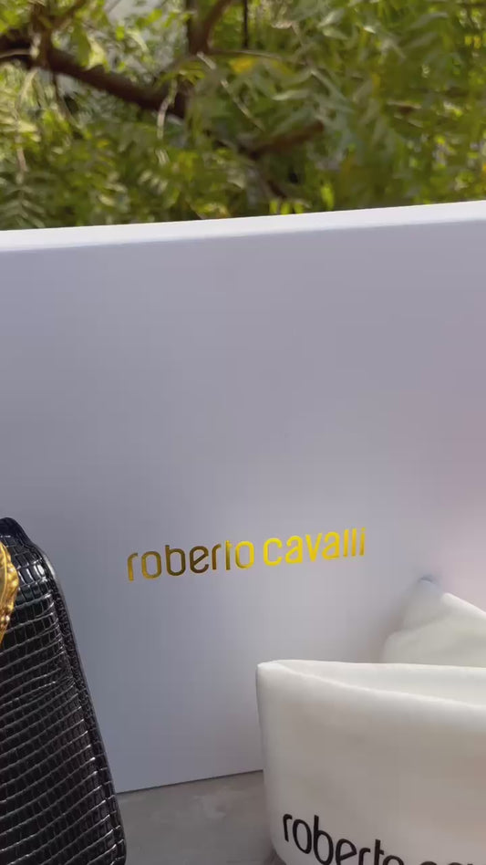 Roberto Cavalli Bordeaux Serpenti Medium Bag